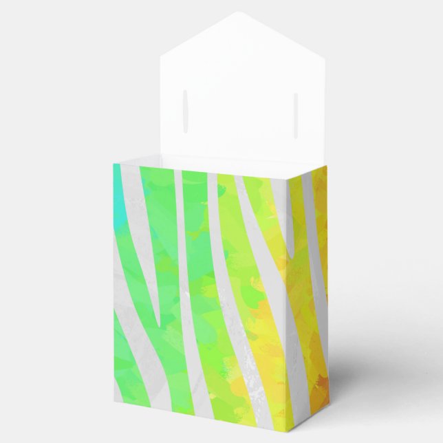 Zebra Rainbow and White Print Favour Box (Opened)
