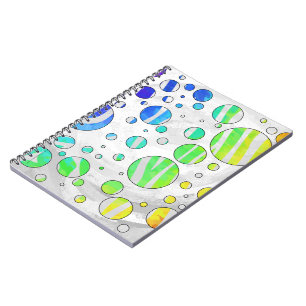 Zebra Rainbow and White Print Spiral Notebook