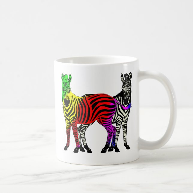 ZEBRA RAINBOW & BLACK/WHITE COFFEE MUG (Right)