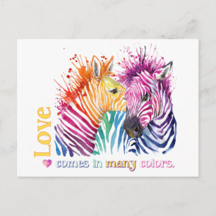 Zebra Rainbow Gifts Postcard