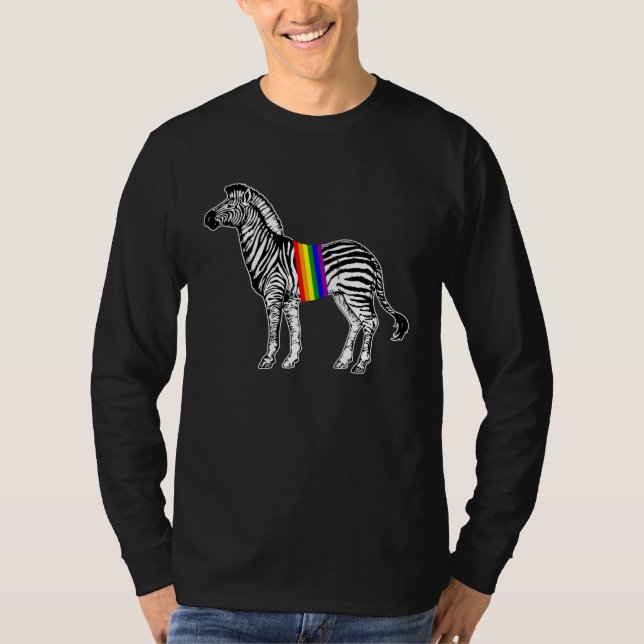 Zebra Rainbow Pride  DNA Pride LGBT T-Shirt (Front)