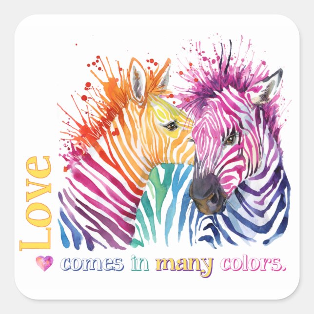 Zebra Rainbow Sticker (Front)