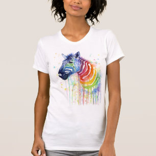 Zebra Rainbow Watercolor Shirt