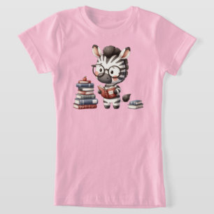Zebra Reading Books. T-Shirt