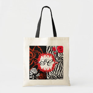 Zebra & Red Roses, Customisable Tote