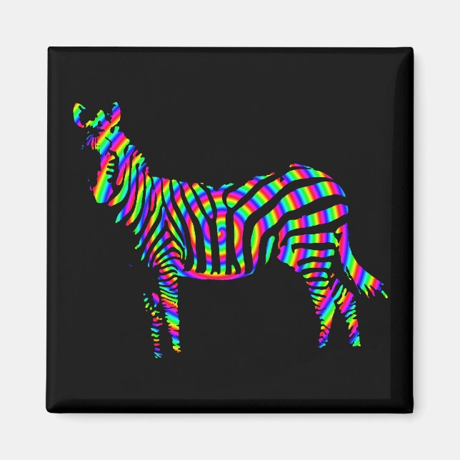 Zebra Red Silhouette Fridge Magnet (Front)