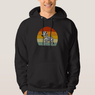 Zebra  Retro Style Vintage Hoodie