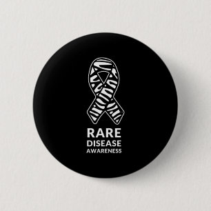 Zebra Ribbon Awareness Rare Disease Minimalist T-S 6 Cm Round Badge