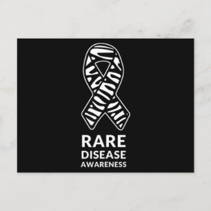 Zebra Ribbon Awareness Rare Disease Minimalist T-S Postcard