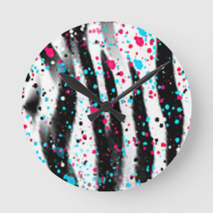 Zebra Round Clock