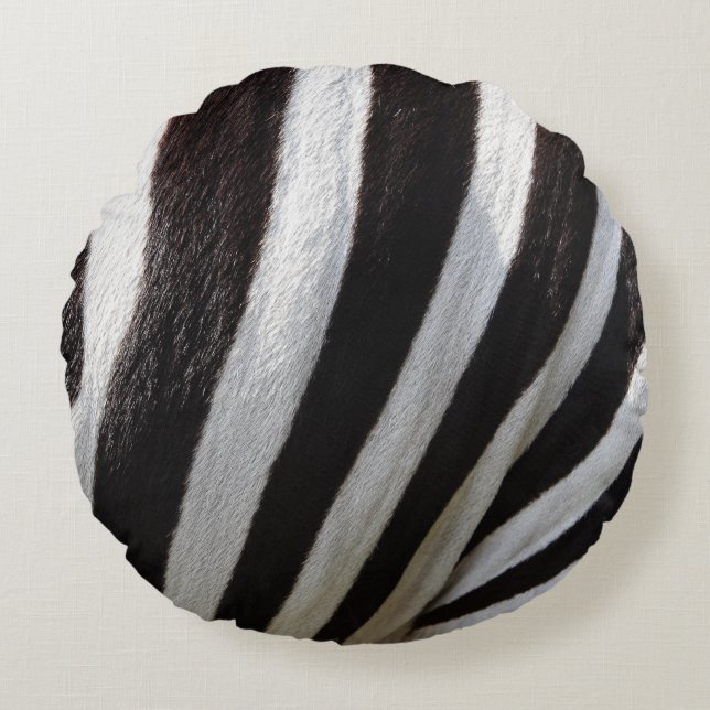 Zebra round throw pillow. cushion (Front)
