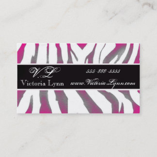 zebra rustic pink business card