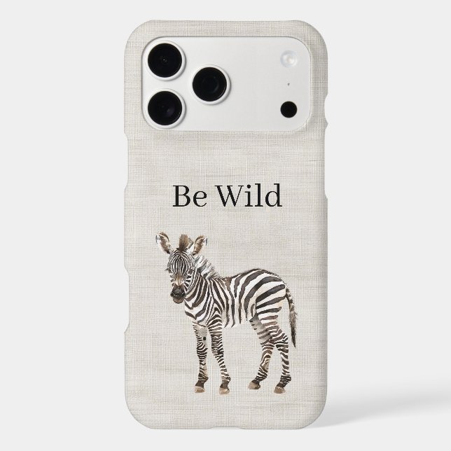Zebra Safari Animal Faux Linen (Back)