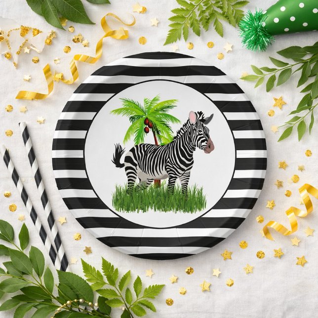 Zebra Safari Animal Party  Paper Plate (Creator Uploaded)