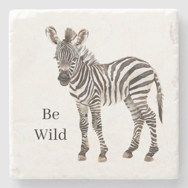 Zebra Safari Animal Stone Coaster (Front)
