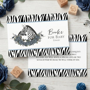 Zebra Safari Baby Shower Books for Baby Card