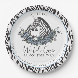 Zebra Safari Baby Shower Little Wild One Party Paper Plate