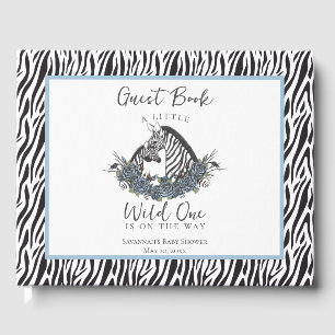 Zebra Safari Baby Shower Little Wild One Photo Guest Book
