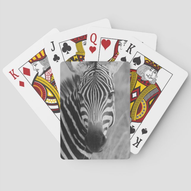 Zebra Safari Cute African Classy Stripes Playing Cards (Back)