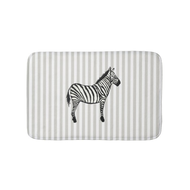 Zebra Safari Design Stripe Bath Mat (Front)