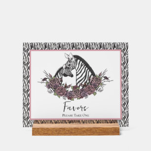 Zebra Safari Favours Please Take One Baby Shower Acrylic Sign