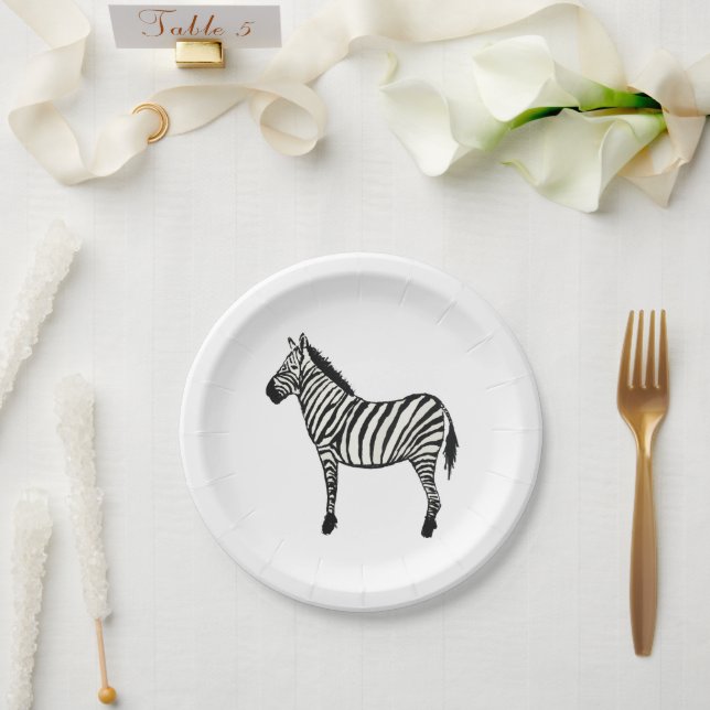 Zebra Safari Happy Birthday Party Plates (Wedding)