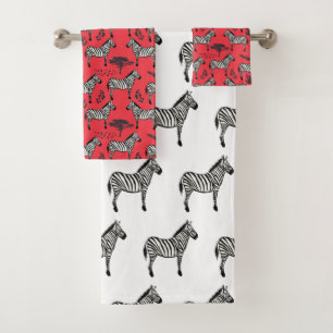 Zebra Safari Painting Bath Towel Set