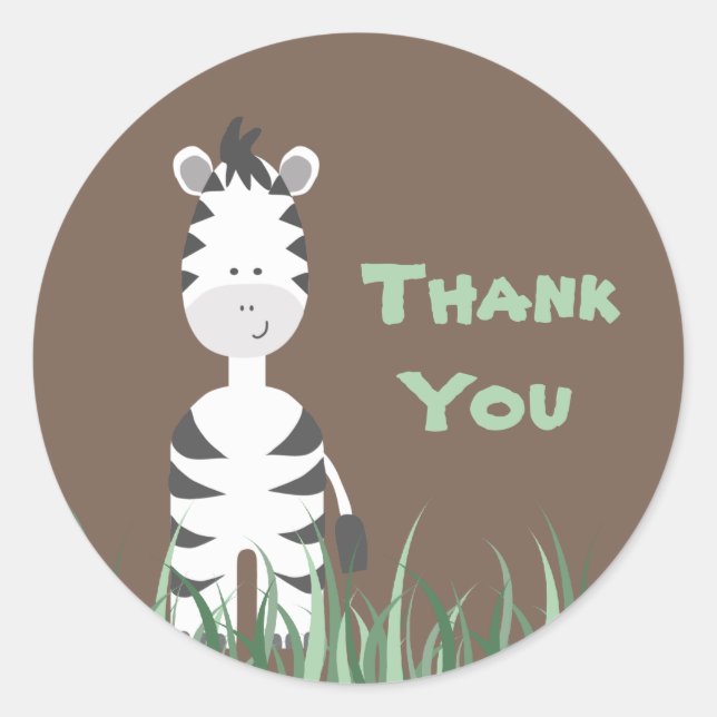 Zebra Safari Round Sticker (Front)