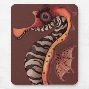 Zebra Seahorse Mouse Pad
