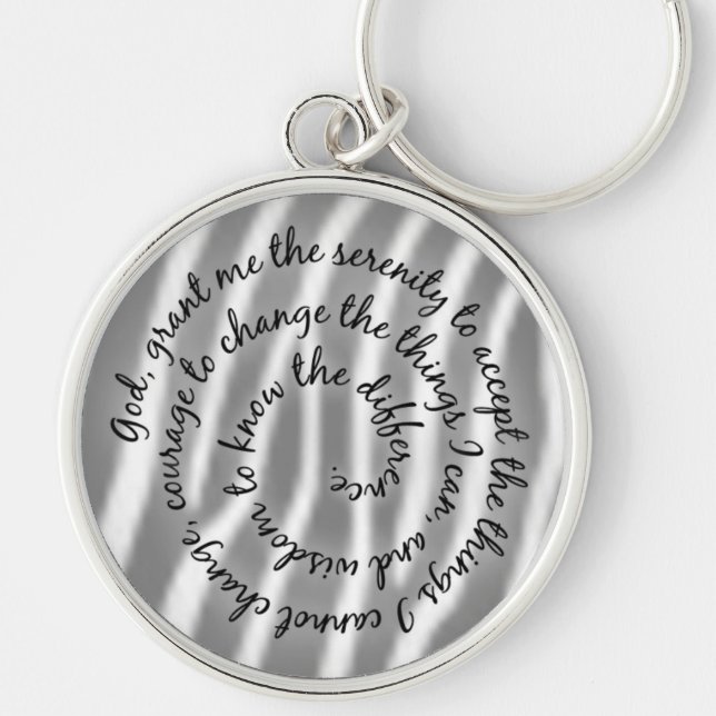 Zebra Serenity Prayer Keychain (Front)