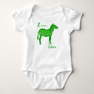 Zebra - Shades of Lime Green Baby Bodysuit