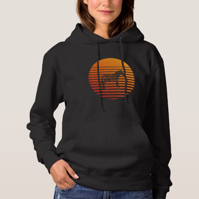 Zebra Shadow Silhouette In Front Of A Sun Hoodie (Front)