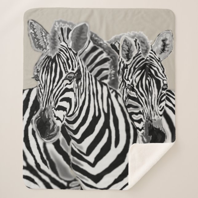 Zebra Sherpa Blanket (Front)