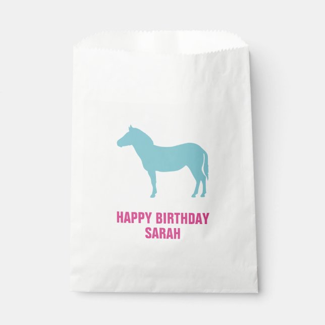 Zebra Silhouette Birthday Goodie Favour Bags (Front)