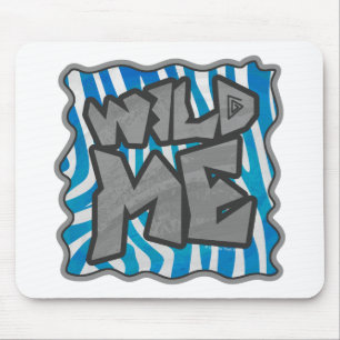 Zebra Silhouette Blue and White Design Mouse Pad
