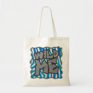 Zebra Silhouette Blue and White Design Tote Bag