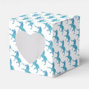 Zebra Silhouette Blue and White Favour Box