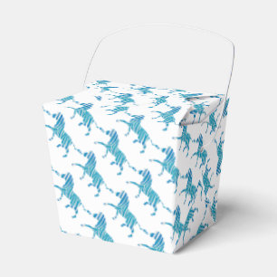 Zebra Silhouette Blue and White Favour Box