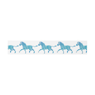 Zebra Silhouette Blue and White Invitation Belly Band