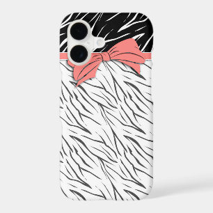 Zebra skin black white tiger leather stripes pink
