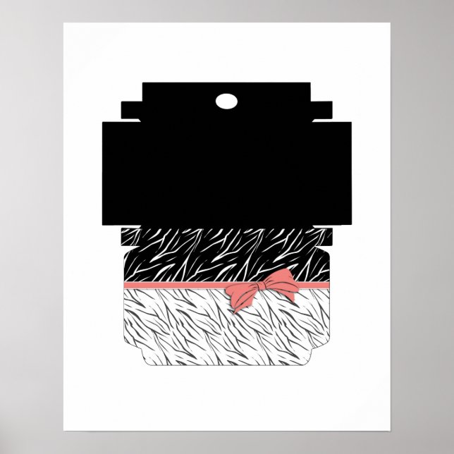 Zebra skin black white tiger leather stripes pink poster (Front)