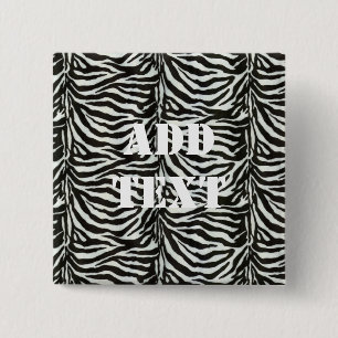 Zebra Skin Camouflage Texture 15 Cm Square Badge