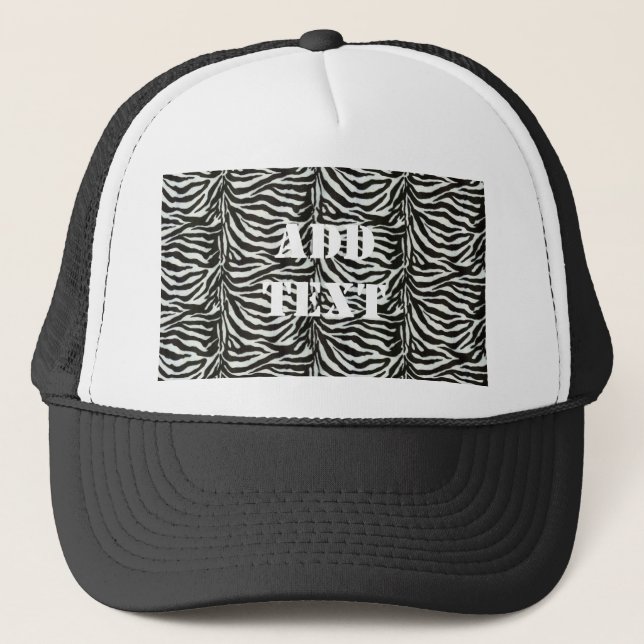 Zebra Skin Camouflage Texture Trucker Hat (Front)