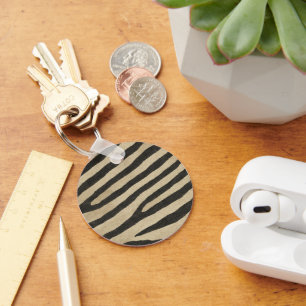 Zebra Skin Key Ring