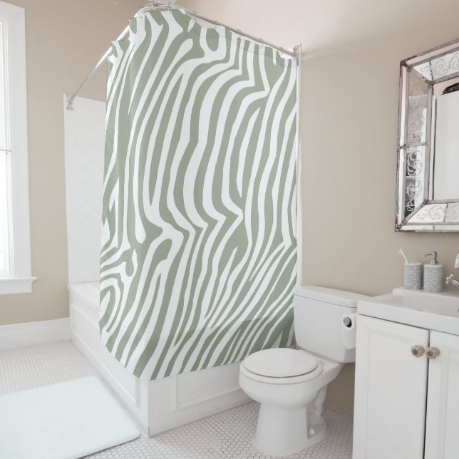 Zebra skin pattern shower curtain (In Situ)