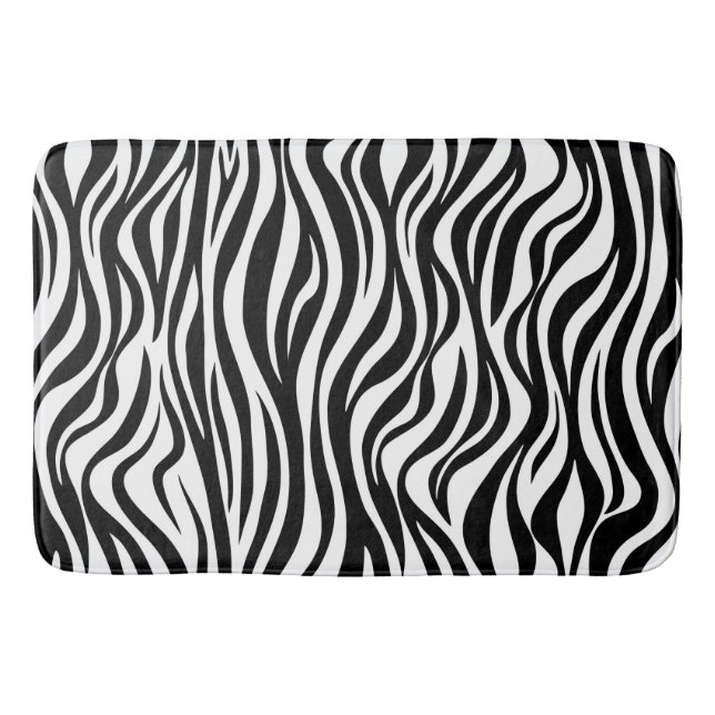 Zebra Skin Print Bath Mat (Front)