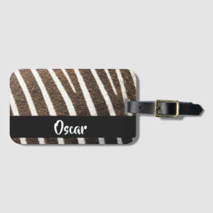 Zebra skin print luggage tag