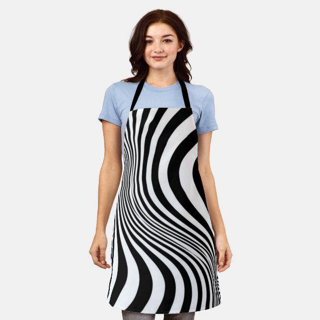 Zebra Skin Print Texture Pattern Apron (Worn)