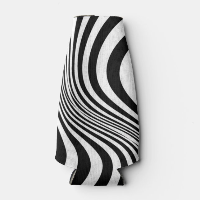 Zebra Skin Print Texture Pattern Bottle Cooler (Front)