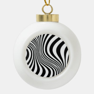 Zebra Skin Print Texture Pattern Ceramic Ball Christmas Ornament